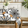 thumbnail image 4 of Halloween Tablecloth 60x84 Inch Rectangular, Spider Web Pattern Cobweb Scary Themed White Black Table Cover for Party Picnic Dinner Decor, 4 of 6