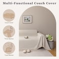 thumbnail image 6 of HUGNEO 71"x118" Chenille Sofa Cover, Non Slip Soft Tassel Couch Cover, Machine Washable Furniture Protector for Kids Pets, Beige, 6 of 11