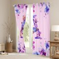 thumbnail image 3 of Manfei Letter A Monogrammed Blackout Curtains,Watercolor Rustic Flowers Curtains Pack of 2 (38x45 Each),Cute Butterflies Window Curtains For Girls,Microfiber Room Decorative, 3 of 6