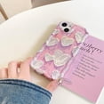 thumbnail image 3 of Case for iPhone 14 Pro,Cute Beige Hearts Retro Pink Oil Painting Laser Curly Wave Edge Glitter Case,Shockproof Camera Protective TPU Slim Case,for iPhone 14 Pro Case 6.1 inches, 3 of 11