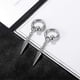 thumbnail image 3 of Elegantes pendientes para mujer de acero inoxidable bañados en plata con aro colgante ------Código de producto 75646, 3 of 5