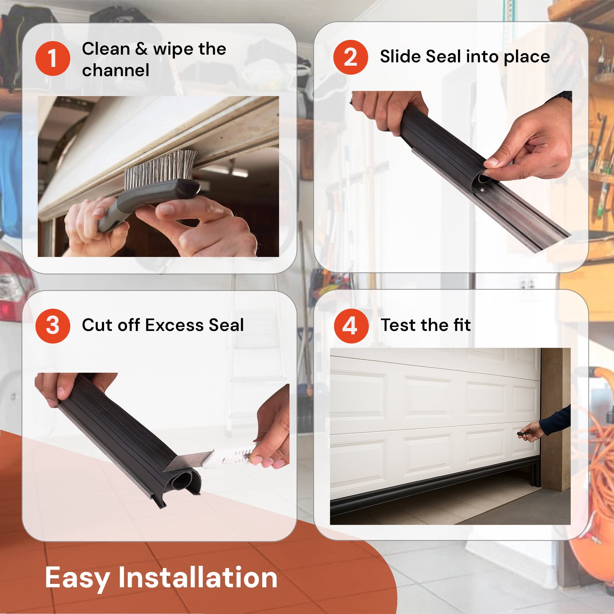 EverTrust Garage Door Bottom Seal – Weatherproof Stripping Rubber Seal with 5/16” T-Ends. Protect Your Garage from Weather and Dust with EPDM Rubber Garage Door Draft Stopper (16 Ft)
