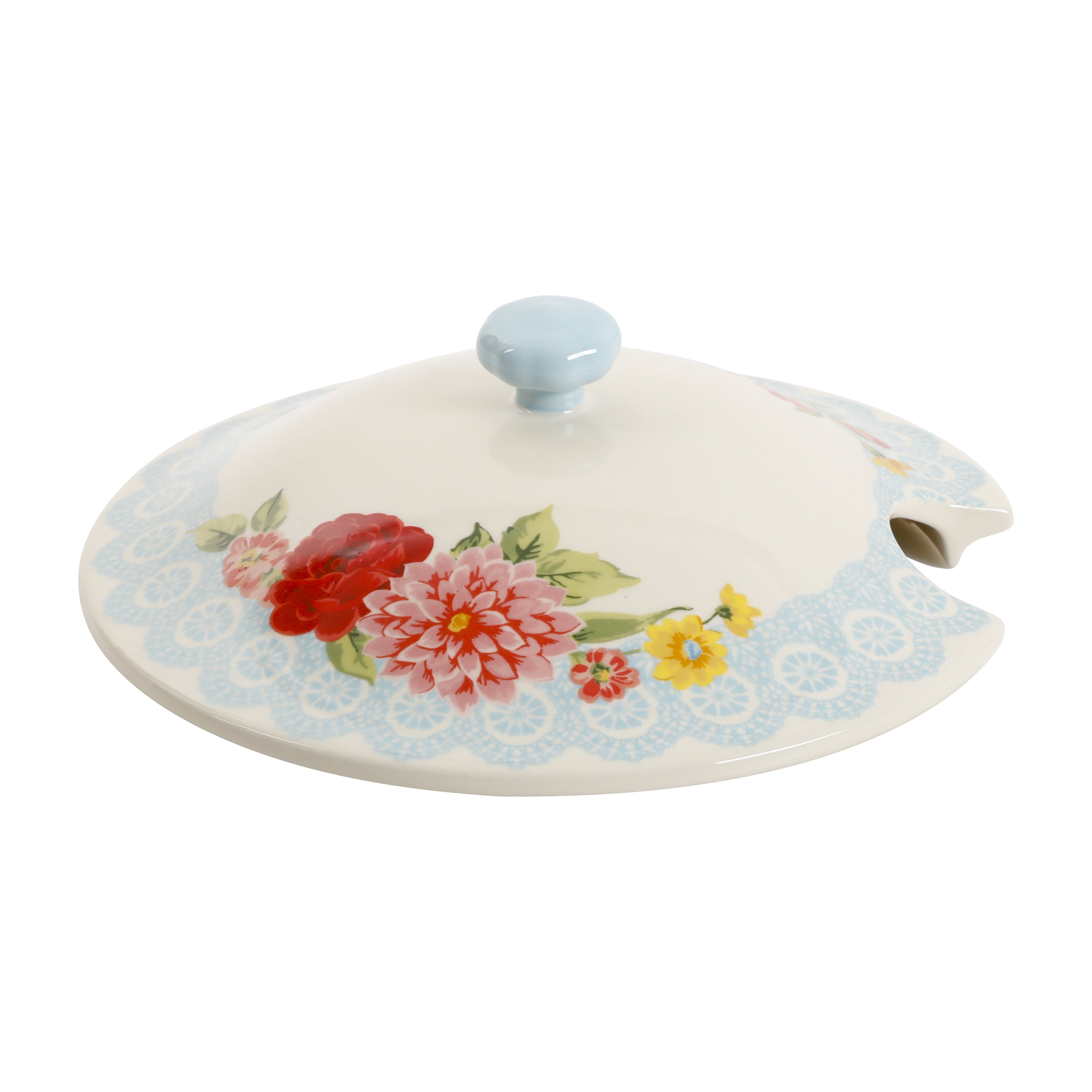 The Pioneer Woman Sweet Rose Turquoise Blue Ceramic 3.17-Quart Soup Tureen with Ladle
