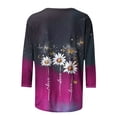 thumbnail image 5 of Jsaierl Women's 3/4 Sleeve Tops Plus Size Crew Neck Shirts Boho Graphic Ladies Blouses Work Vacation T-shirts Top S-5XL, 5 of 6