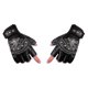 thumbnail image 1 of Pu Leather Studded Half-finger Pu Driving Motorcycle Gloves Pirate Skull, 1 of 5