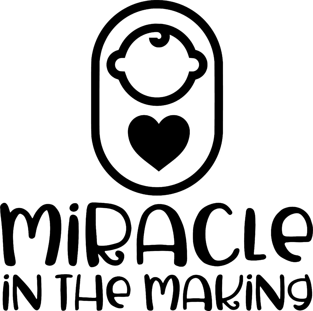 Miracle In The Making Baby Heart Love Pregnant Newborn Wall Decals for