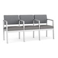 thumbnail image 1 of Lenox Steel Reception Waiting 3-Seat Chair / Silver Steel / Gray / Gray, 1 of 5