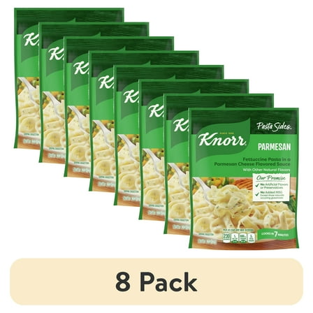 (8 pack) Knorr No Artificial Flavors Parmesan Pasta Sides, 7 Minute Cook Time, 4.3 oz