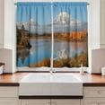 thumbnail image 2 of Ambesonne Landscape Kitchen Curtains, Grand Teton Oxbow Bend, 55"x39", Multicolor, 2 of 3