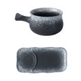 thumbnail image 4 of MasteelfCA 1Pc Fashion Ceramic Bowl with Handle Modern Matte Salad Bowl Saucer Appetizer Tableware, 4 of 7