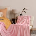 thumbnail image 4 of Frazada Manta de forro polar rosa de 150 x 200 cm, súper suave, cálida y lisa, para sofá cama, toalla de baño de franela (1 unidad) JASKFLY, 4 of 9