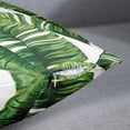 thumbnail image 2 of Set of 2 Palm Leaf Throw Pillow Covers Tropical Artistic Vintage Green Decorative Pillow Cases Home Decor Standard Square 20x20 Inches Summer White Pillowcases, 2 of 5