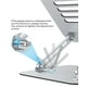thumbnail image 4 of Soporte para portátil OMOTON ergonómico de metal ajustable plateado, 4 of 9