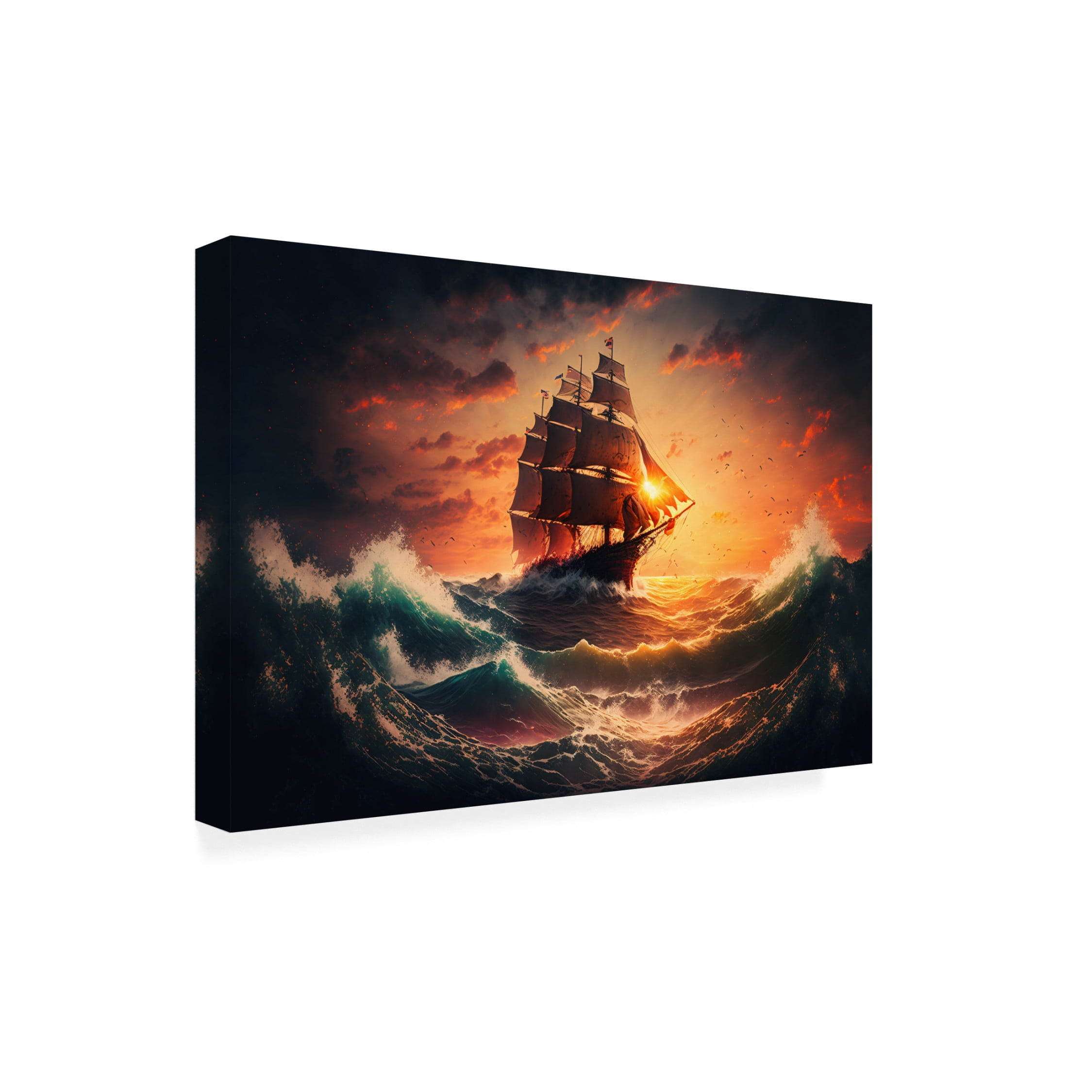 Canvas Wall Art - Ray Heere 'The Flying Dutchman 11' Wall Art for Living Room, Bedroom, or Office Décor by Trademark Fine Art - 47 x 30 Inches