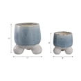 thumbnail image 4 of Home Decor Flower Pots and Planters - Ceramic Plant Pots with Sculptural Ball Feet for Indoor or Outdoor Use - Decorative Pots Perfect for Patio or Garden Accent - Set of 2, 11", 8", Blue & White, 4 of 11