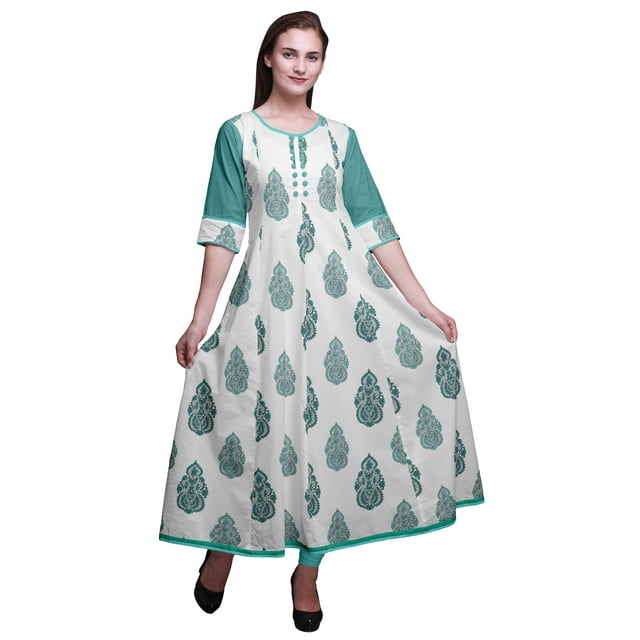 Bimba Robe Décontractée AnarkaliKurtiMaxi Imprimée IndianKurtisFor Women