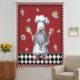 thumbnail image 3 of Red Vintage Gnomes Sheer Curtains 72 Inches Long, Black Checkered Retro Art Light Filering Curtains, Breathable Simi Curtain Privacy Drapes for Living Room Bedroom Lightweight Window Treatment, 3 of 9