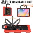 thumbnail image 3 of Case for Samsung Galaxy Tab S6 Lite 10.4 inch 2024/2022/2020, 360 Rotating Stand Handle Pencil Holder Shoulder Strap Heavy Duty Shockproof Cover, Red, 3 of 7