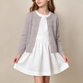 thumbnail image 5 of Pretxorve Kids Girls Boys Jacket Solid Hollow Out Knit Crew Neck Long Sleeve Cardigan Outerwear Sizes 0-6Y, 5 of 5