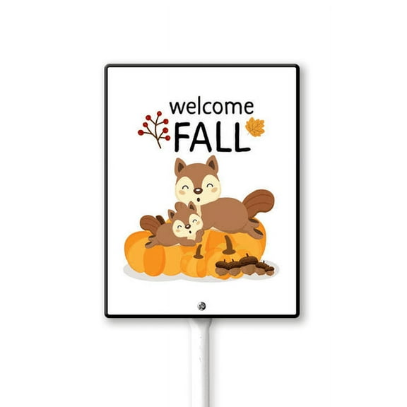Aluminum Yard Stake Outdoor Fall Decor Rustic Garden Stake Autumn Yard Sign Welcome Fall Lawn Ornaments for Porch Garden Home Patio Harvest Thanksgiving Halloween Decorations