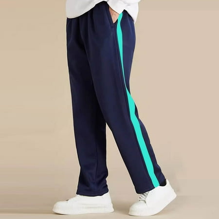 NAISIBABY Big Boys Active Sweatpants Solid Color Elastic Waist Cotton Casual Jogger Pants with Pockets Sky Blue 7-8T