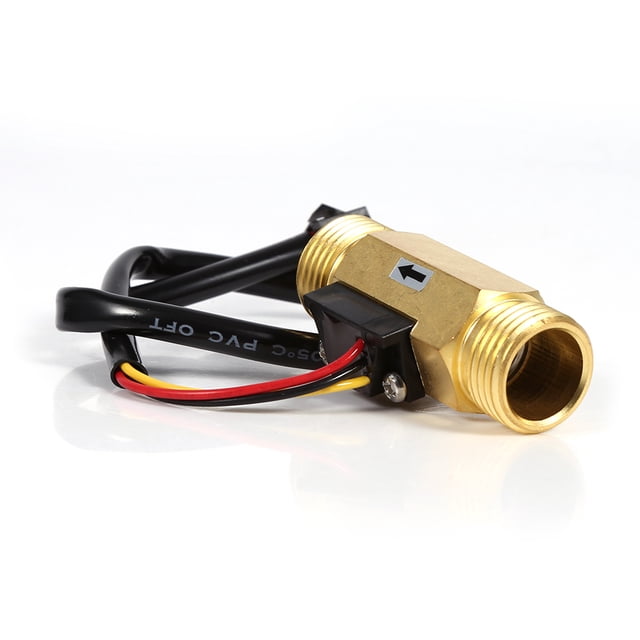 Sensor de Flujo de Agua Líquida de Efecto Hall de Cobre G1/2, Pulso Rojo, Negro y Amarillo, Para Calentadores de Agua, dispensador de Agua, Purificador de Agua