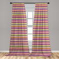 thumbnail image 5 of Ambesonne Abstract Curtains, Colorful Straight Stripes, Pair of 28"x63", Multicolor, 5 of 5