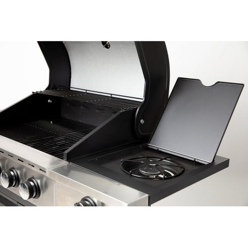 SSJL Outdoor Grill 4-Burner Stainless Steel Propane Gas Grill with Side Burner