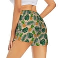 thumbnail image 3 of Disketp Pineapples Palm Leaves Print Women's Shorts Workout Shorts for Athletic Gym Running Shorts with Phone Pockets Small, 3 of 8