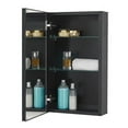 thumbnail image 2 of Fundin Black Aluminum Medicine Cabinet with Double sided Mirror Door, Recessed and Surface Mount, 14 x 24 inch, 2 of 2