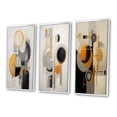 thumbnail image 3 of Designart "Retro Possibility Circular Energy II" Modern Geometric Framed Wall Art Set Of 3 - Yellow Abstract Geometric Frame Gallery Wall Set For Home Decor, 3 of 6