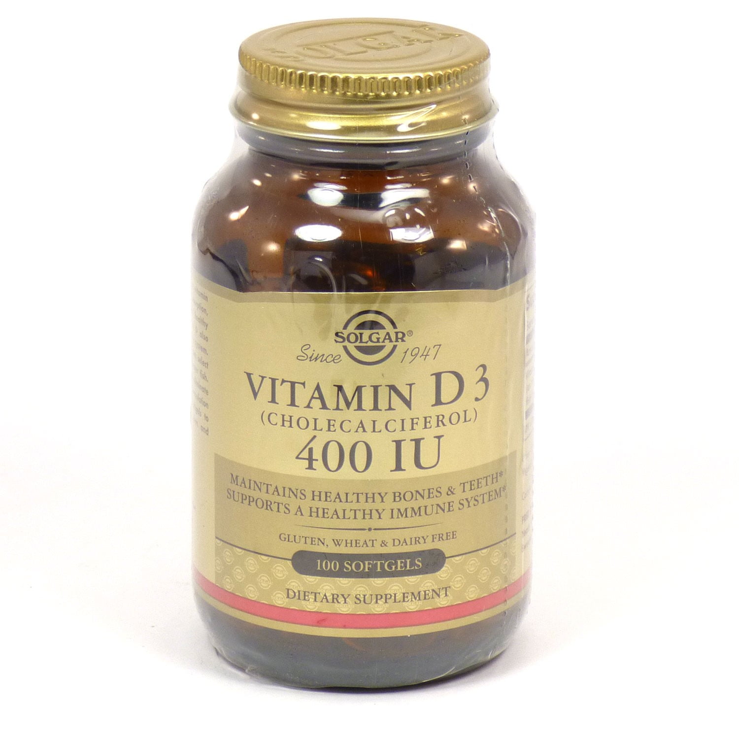 Solgar Vitamin D3 Cholecalciferol 400 IU - 100 Softgels