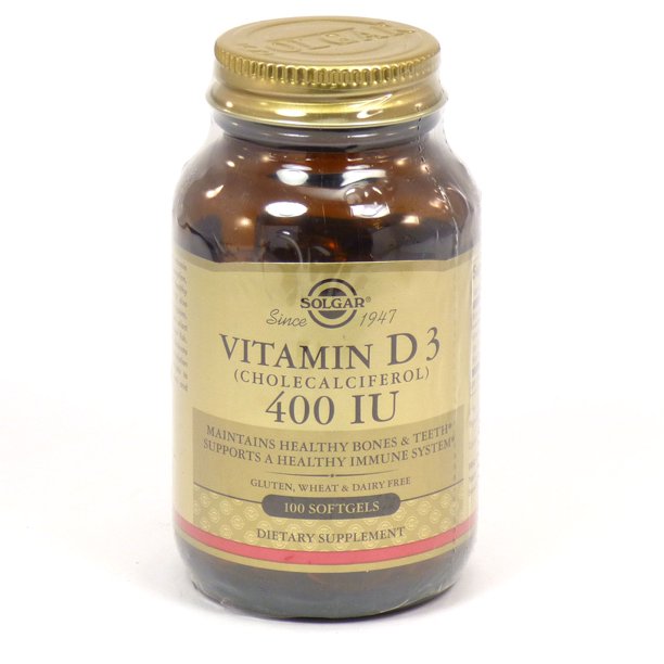 Solgar Vitamin D3 Cholecalciferol 400 IU 100 Softgels