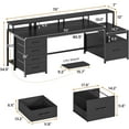 thumbnail image 2 of SEDETA 75'' Computer Desk with 5 Drawer, Power Outlet & Led Lights, Home Office Desk with File Drawer, Storage Shelves, Printer Cabinet and Monitor Shelf, 23.6" W Large Desktop Gaming Desk, Black, 2 of 18