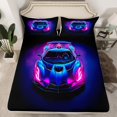 thumbnail image 2 of Erosebridal Ensemble de Draps Voiture Bleu Fuchsia Simple, Ensembles de Draps Voiture de Course Simple, Draps de Lit Sports Extrêmes Simple, Ultra Doux Décoratif pour la Chambre, 3 Pcs, 2 of 7