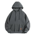 thumbnail image 2 of YLSDY Oversized Drawstring Hoodies for Men Unisex Hooded Sweatshirts Plain Streetwear Half Zip Hoodie Fleece Pullover Sweater with Pockets Dark Gray XXL, 2 of 3