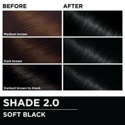 Garnier Olia Oil Powered Permanent Hair Color, 2.0 Soft Black, 1 Kit