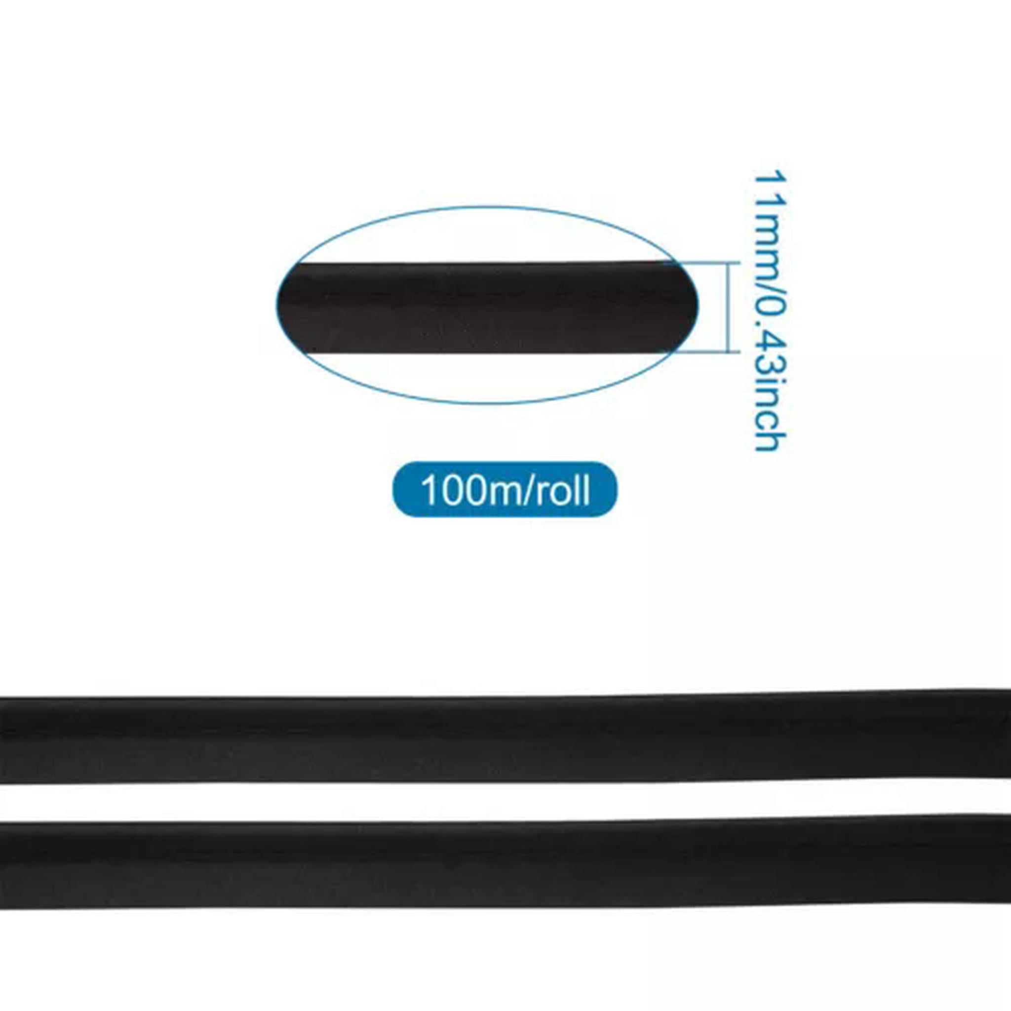U8MO 109 Yards/roll 3/8 " Polyester Fiber Ribbons Trim Welting Cord for Clothing Sew-Black