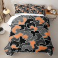thumbnail image 2 of Homewish Camouflage Game Pad Quilt Full,Modern Esports Gamepad Full Bedspread Sets,Orange Gray,3 Pieces, 2 of 7