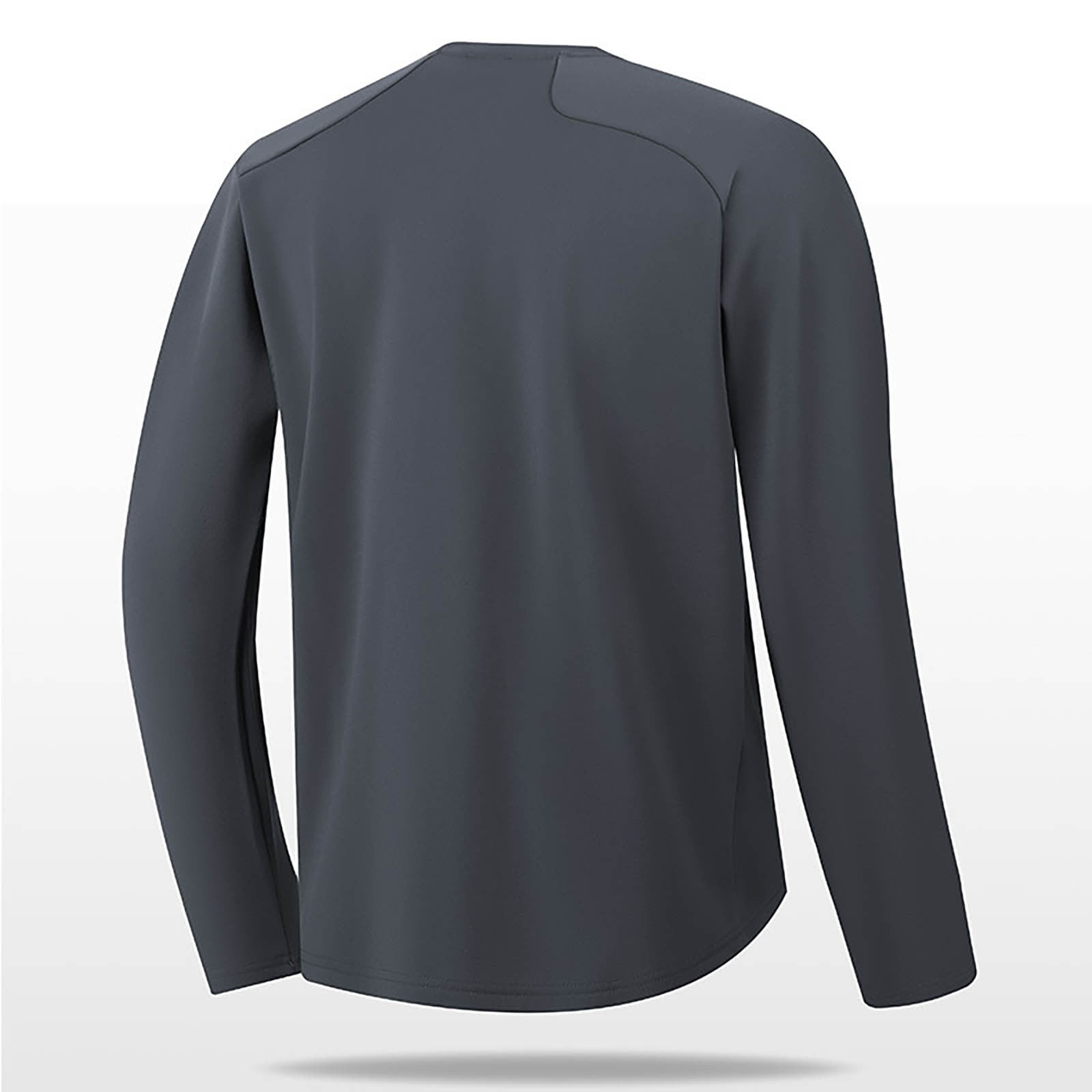 VSSSJ Men's Athletic T-Shirts Long Sleeve Raglan Crew Neck Muscle Fit Workout Fitness Running Solid Color Basic Pullover Shirt Dark Gray M