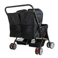 Karmas Product Double Deck Folding Pet Stroller with Large Wheels for
