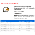 thumbnail image 2 of Automatic Transmission Filter Kit - Compatible with 1975 - 1979 Oldsmobile Cutlass Salon 1976 1977 1978, 2 of 2