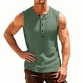 thumbnail image 6 of Busydd Tank Tops Men Fashion Ribbed Solid Color Tank Tops Casual Comfortable Round Neck Button Men's Tank Tops 2XL, 6 of 7