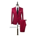 thumbnail image 4 of Miluxas Men's Suit Coat + Shirt + Suit Pants Three Piece Set On wine 3(L), 4 of 4