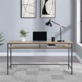 thumbnail image 3 of Scranton & Co 60" Writing Desk in Graphite Gray Frame and Brown Oak Top, 3 of 10