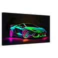 thumbnail image 2 of Lamborghini Canvas Wall Art – Neon Supercar Futuristic Abstract Sports Car, 2 of 11