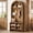 Brown, variant on Finmind 70.9" H Hall Tree with Bench & Shoe Storage, Arched Coat Rack with 4 Hooks & 4 Cubbies, Entryway Bench Organizer for Mudroom, Hallway, Brown