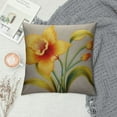 thumbnail image 2 of COMIO  Pillow Covers Farmhouse Green Garden Yellow Spring Daffodil Flower Graphic Copyspace Nature Dafodil Leaves Floral Jonquil Decorative Throw Pillow Covers Fall Decorations, 2 of 5