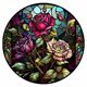 thumbnail image 1 of (NH3806) Pintura Cristal Redonda Con Diamantes Serie Abstracta Rosas Pintura Diamantes Redondos Resina 30x30CM, 1 of 9