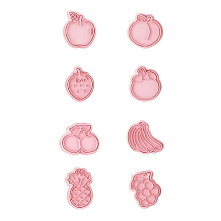 

8 Pcs Plastic Cookie Cutters Set Fruit Biscuit Cutter DIY Cookie Stamps Fondant Pastry Mould Kitchen Baking Supplies